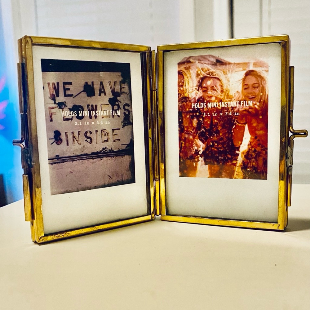 Folding Brass Mini Photo Frame